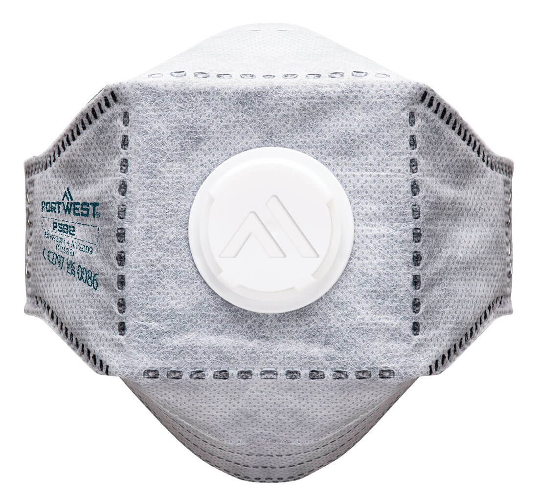 Masque EAGLE Respiratoire FFP3 plat pliable en carbone avec valve (Paquet de 10 pièces)