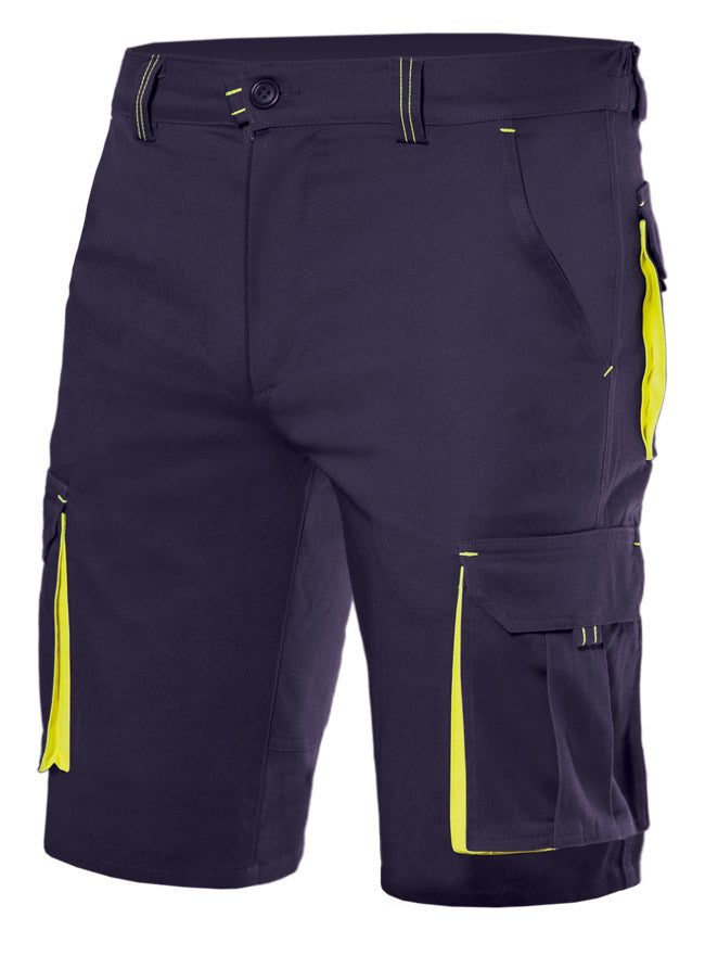 TWO-TONE STRETCH BERMUDA SHORTS