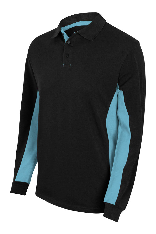 TWO-TONE POLO LS