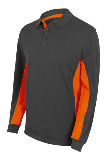 TWO-TONE POLO LS