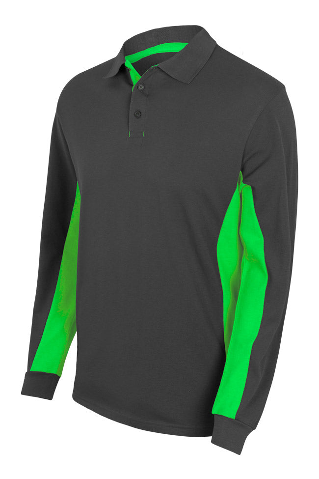 TWO-TONE POLO LS