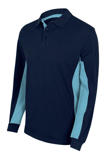 TWO-TONE POLO LS