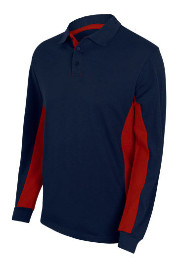TWO-TONE POLO LS