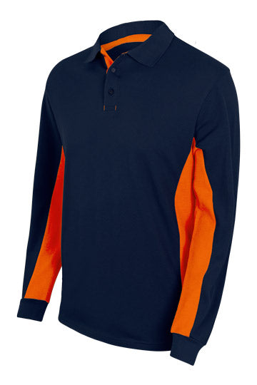 TWO-TONE POLO LS