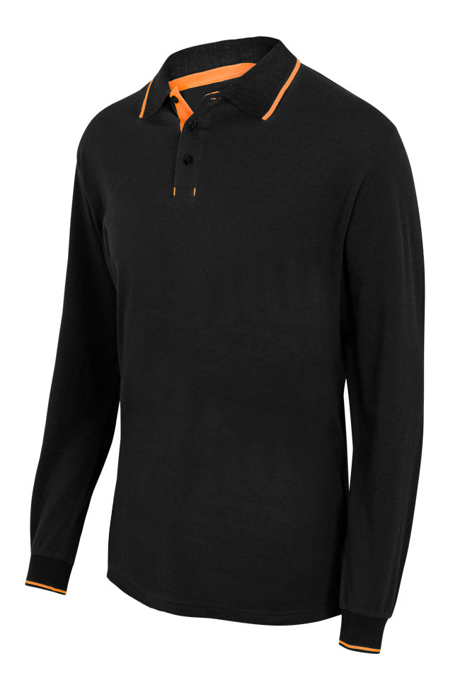 TWO-TONE POLO LS