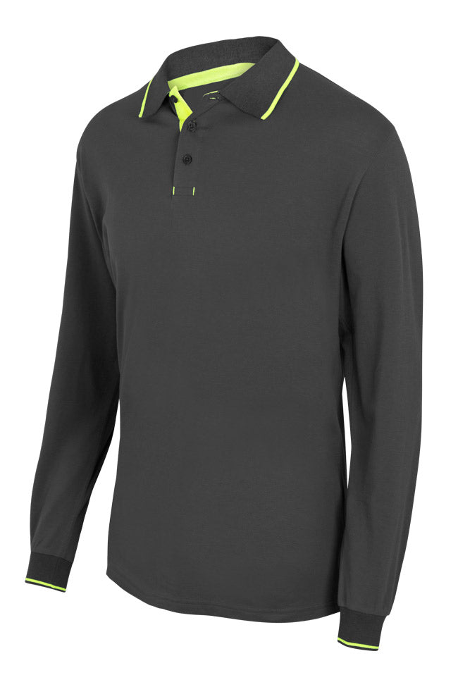 TWO-TONE POLO LS