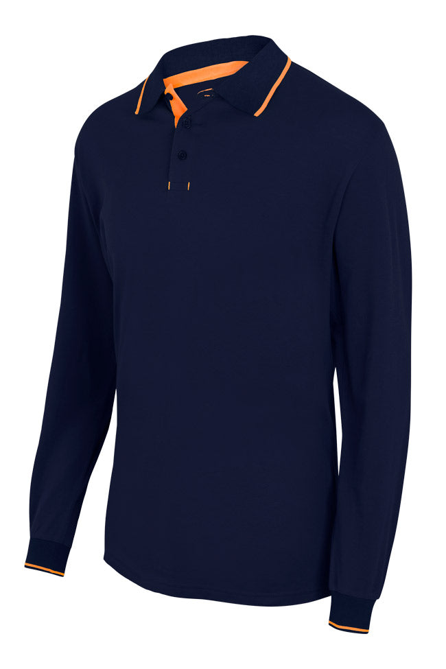 TWO-TONE POLO LS