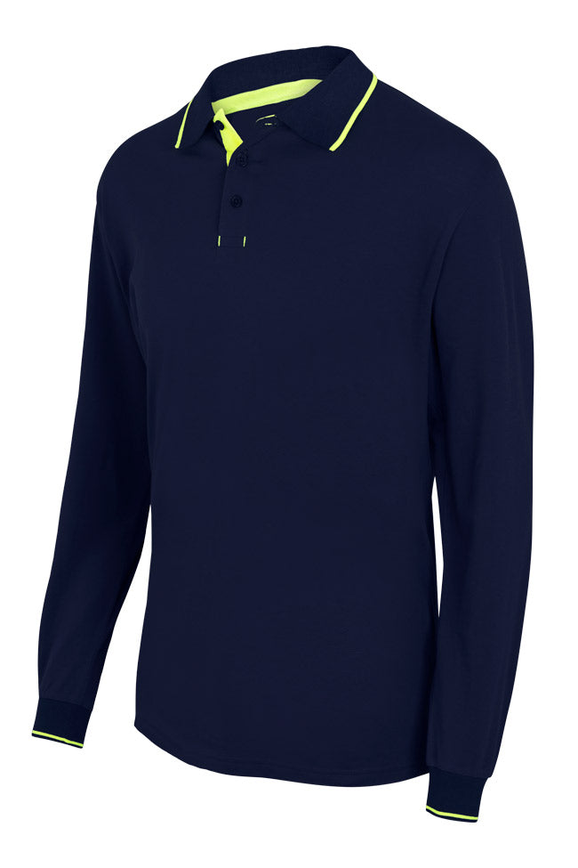 TWO-TONE POLO LS