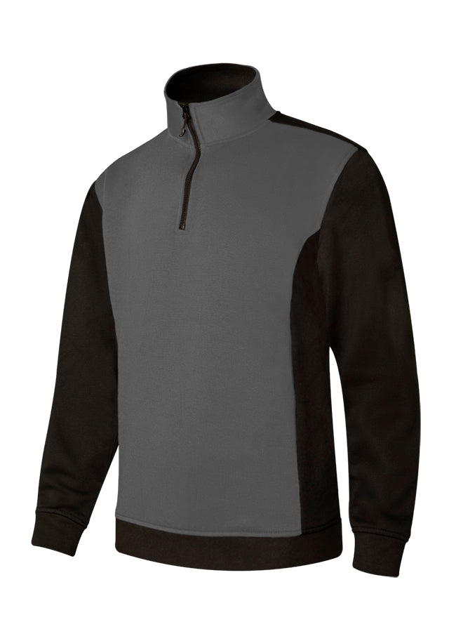 TWO-TONE HALF-ZIP SWEATSHIRT