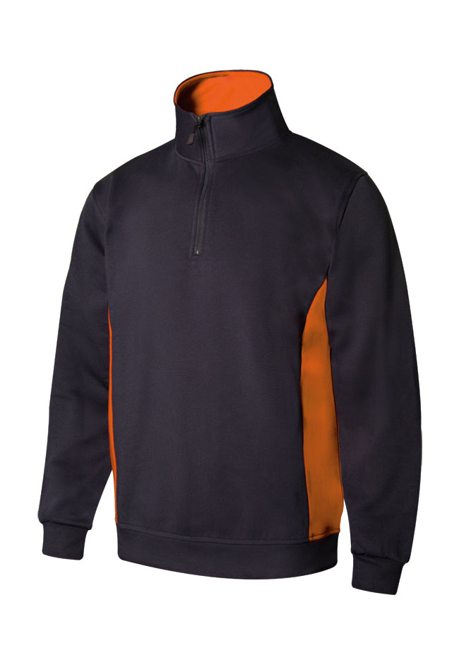 TWO-TONE HALF-ZIP SWEATSHIRT