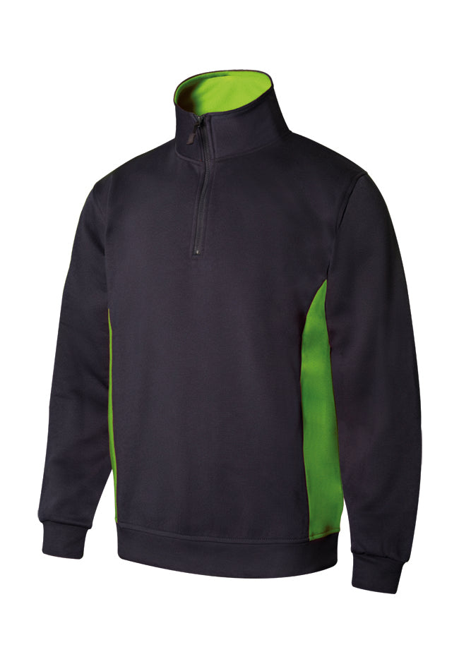 TWO-TONE HALF-ZIP SWEATSHIRT