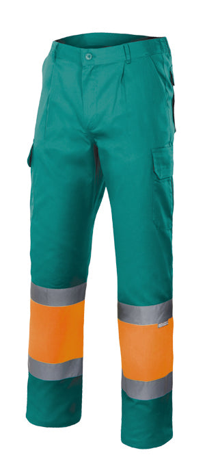 PANTALON BICOLORE DOUBLÉ HV VERT