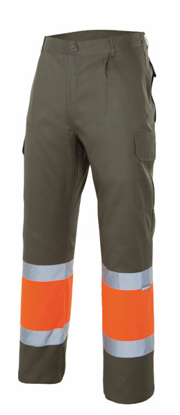 PANTALON BICOLORE HV VERT CHASSEUR
