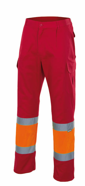 PANTALON BICOLORE HV ROUGE