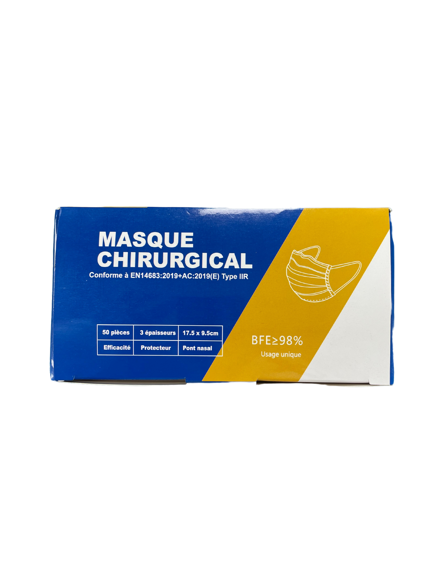 Masque chirurgical Type IIR - Bleu - CMC Medical Devices - Boîte De 50 Masques