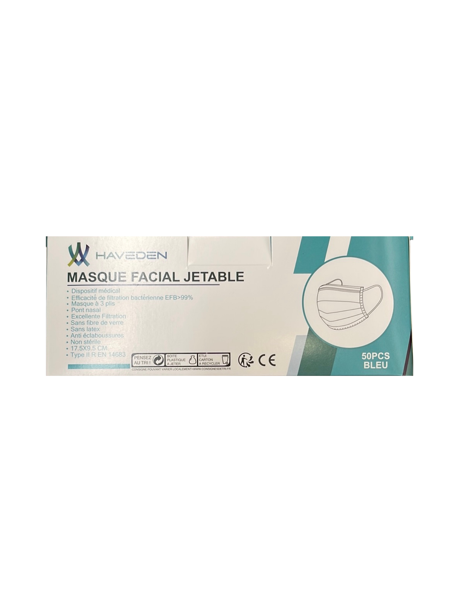 Type IIR Chirurgisch Masker - Blauw - Haveden - Doos Van 50 Maskers