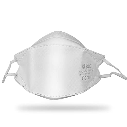 DOC-NFW - Masque FFP2 - Blanc - EN 149:2001 + A1:2009 - Certifié CE 0598- Boite de 20 pièces - Scellés Individuellement