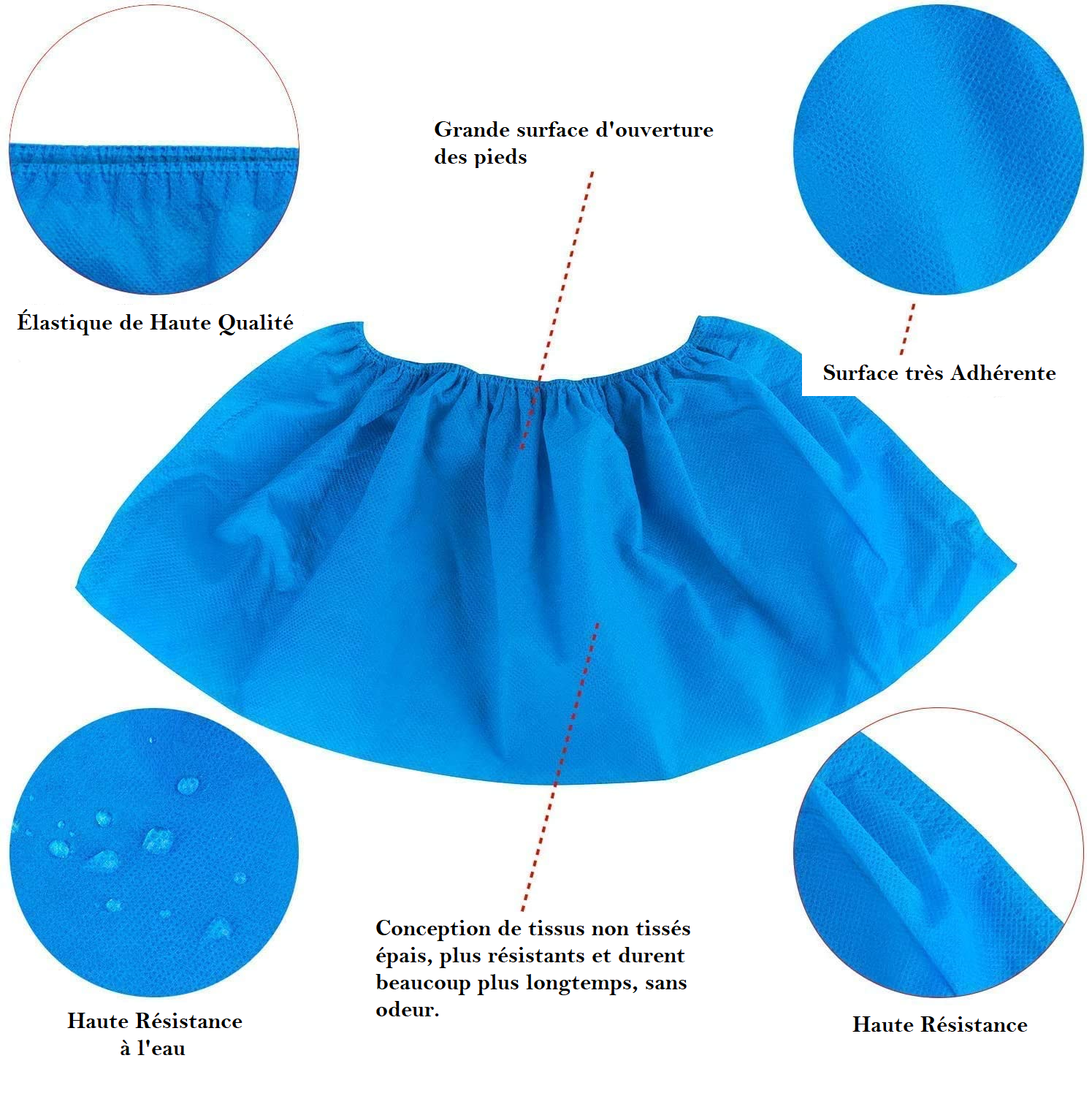 Premium Waterproof Disposable Shoe Covers for Shoes - One Size - Pack of 100