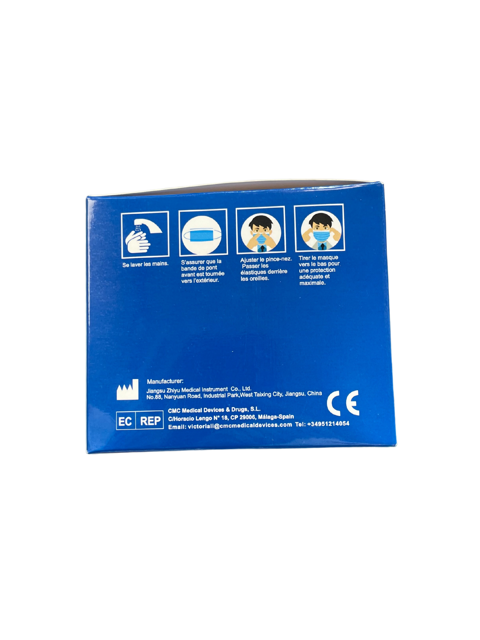 Masque chirurgical Type IIR - Bleu - CMC Medical Devices - Boîte De 50 Masques