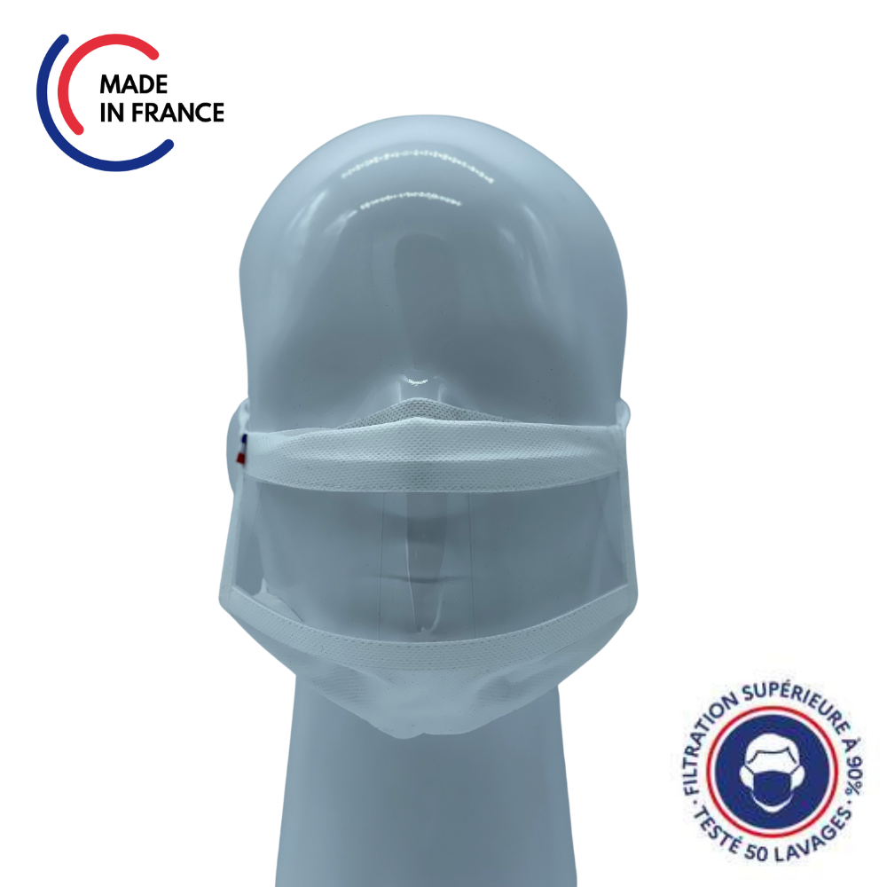 Smile Mask - Polypropylene + Anti-fog Window - 50 Washes - Adult Size