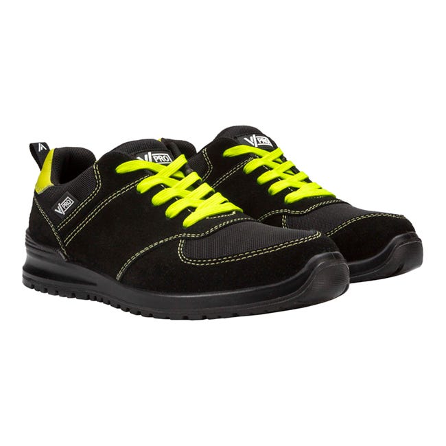 CHAUS BASSE S1P ESD SRC COMPOS - Noire / Jaune Fluo