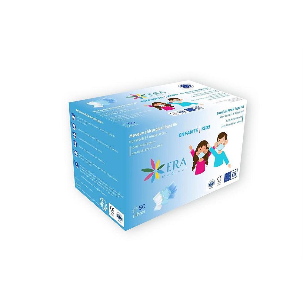 Children's Type IIR Masks - Blue - Era Medical - Box Of 50 Masks
