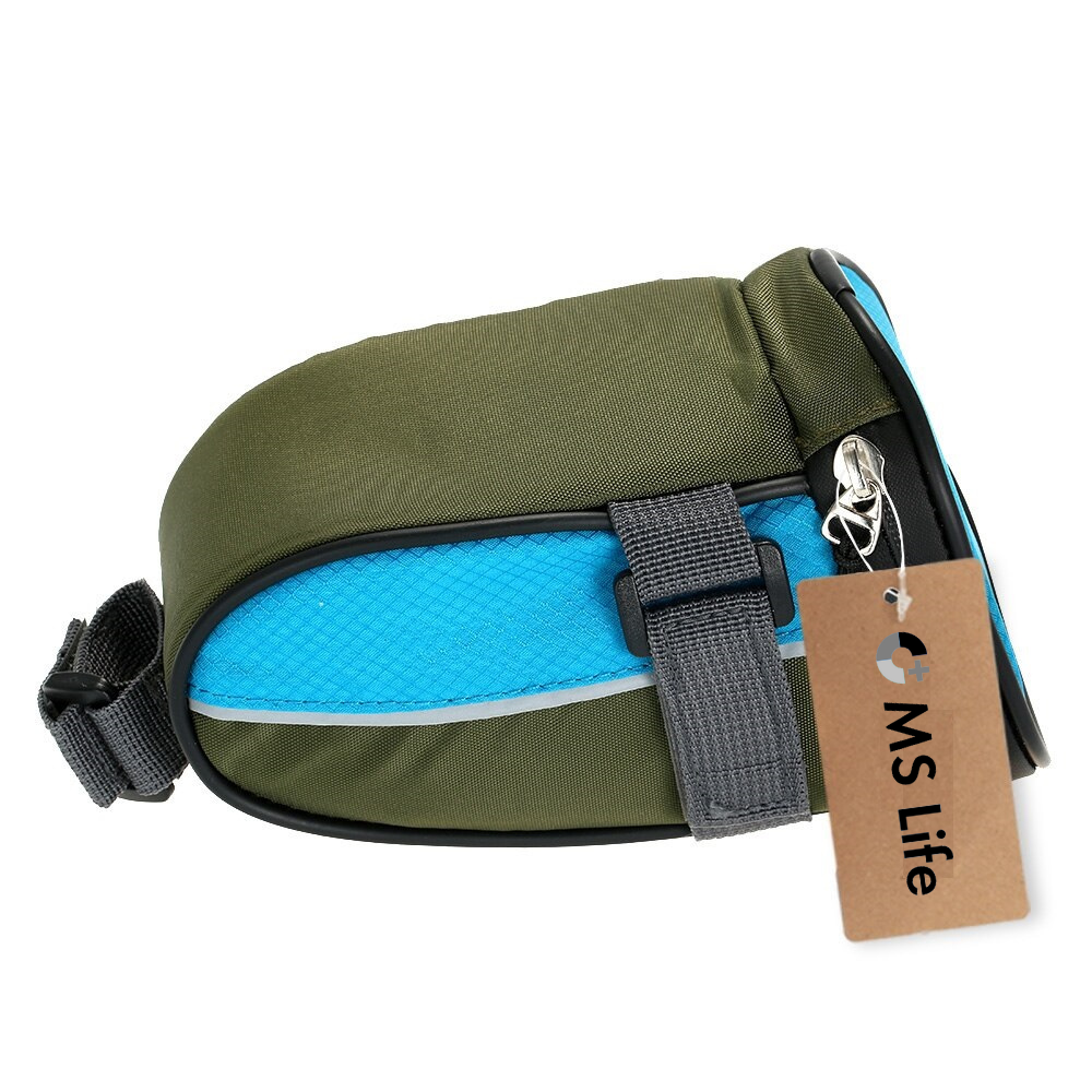 Lightweight Reflective Bike Saddle Bag, USB Rechargeable, with LED Signal Light