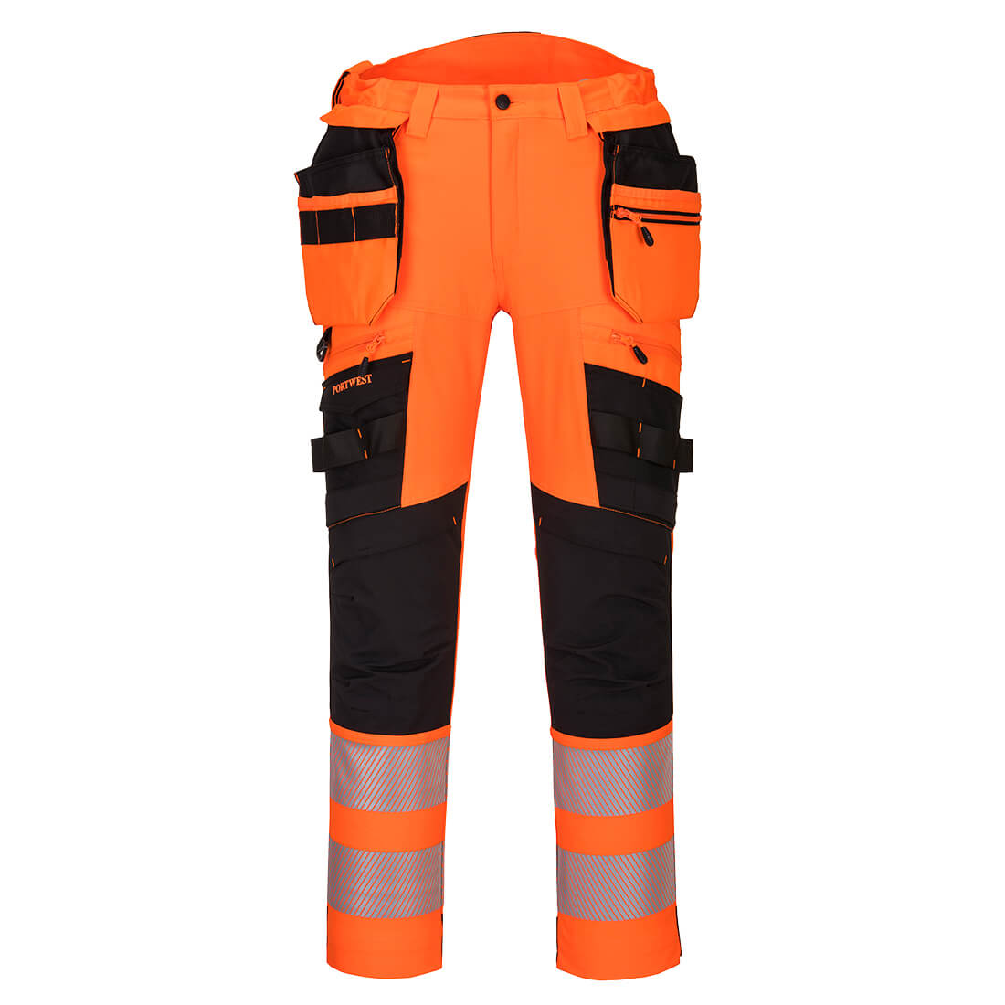 DX4 high-visibility trousers with removable floating pockets