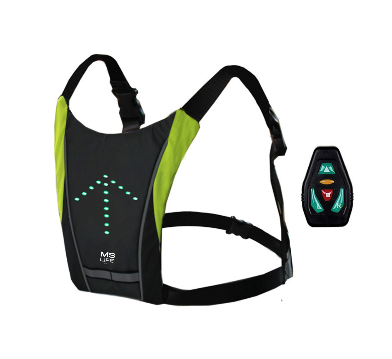 Gilet de Cyclisme USB Rechargeable Réfléchissant Sac à Dos avec LED Clignotant