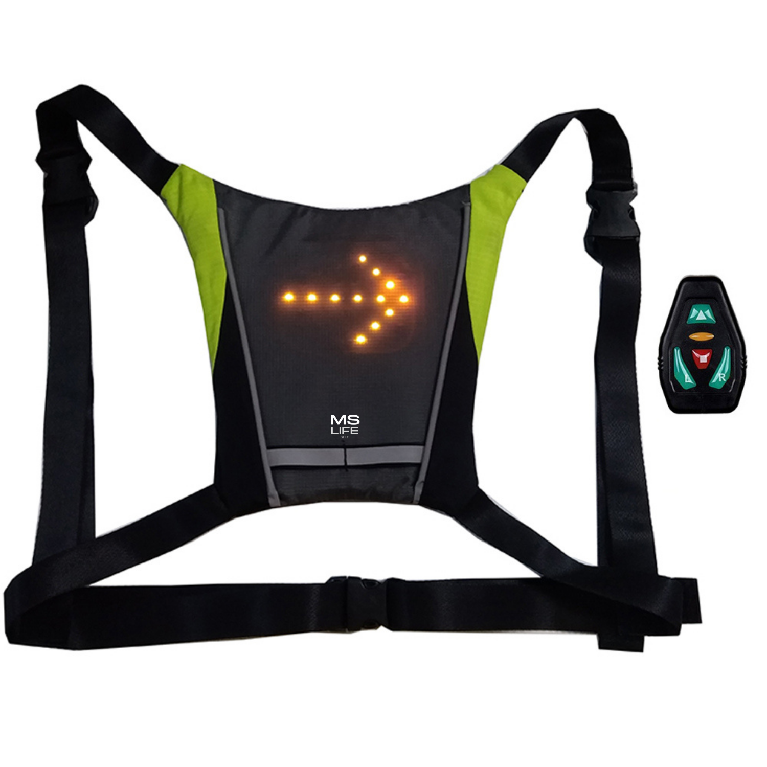 Gilet de Cyclisme USB Rechargeable Réfléchissant Sac à Dos avec LED Clignotant
