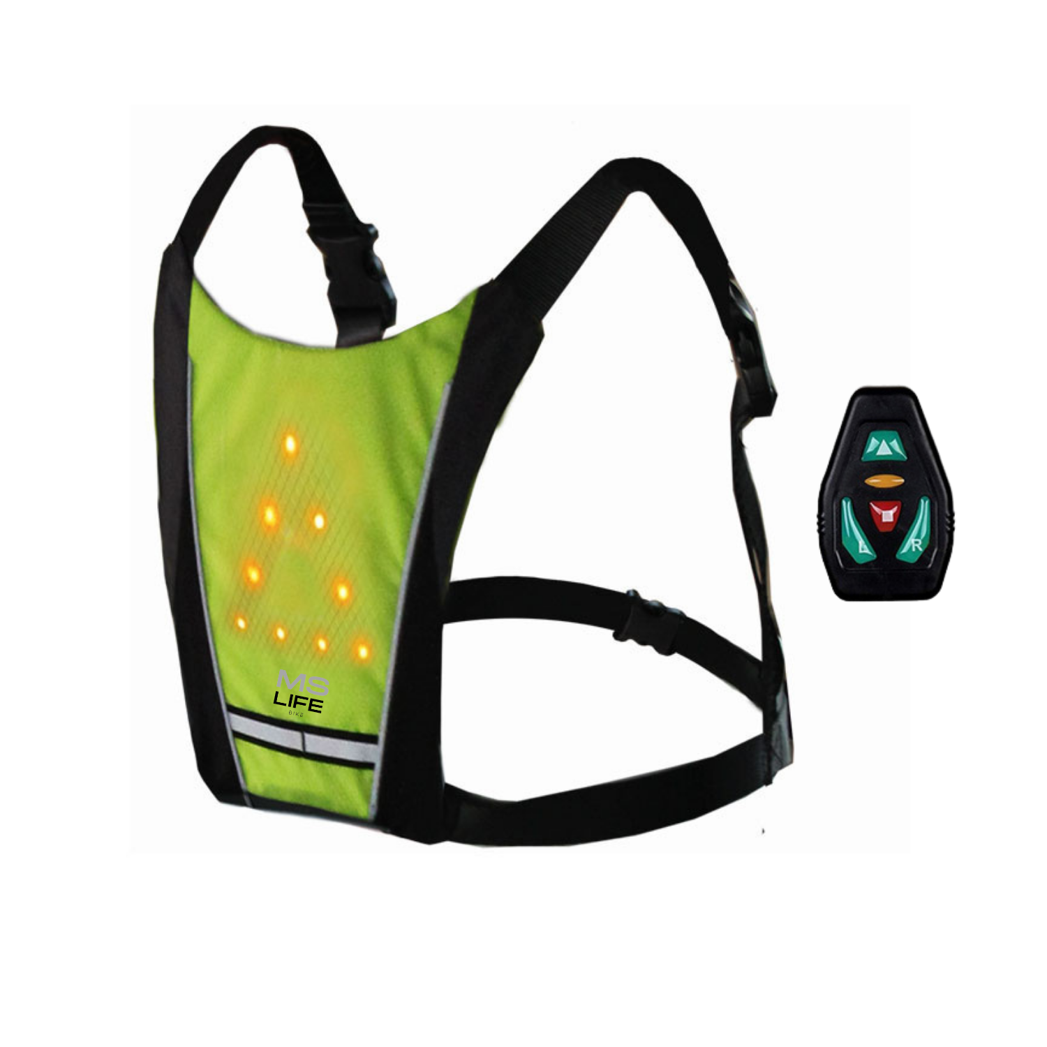 Gilet de Cyclisme USB Rechargeable Réfléchissant Sac à Dos avec LED Clignotant