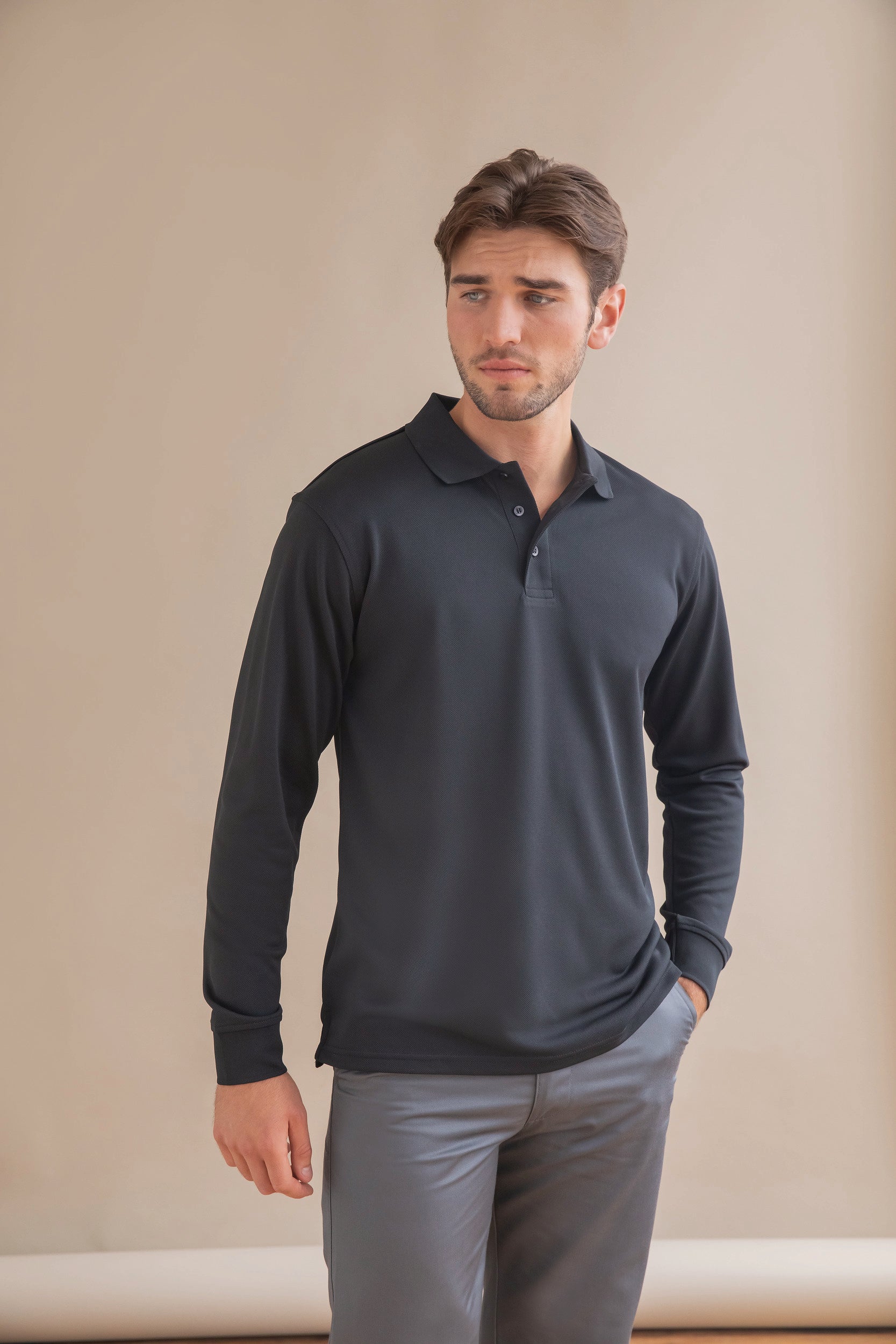 Unisex Cool Plus Long Sleeve Polo Shirt