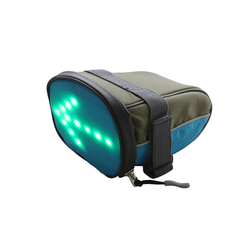 Lightweight Reflective Bike Saddle Bag, USB Rechargeable, with LED Signal Light