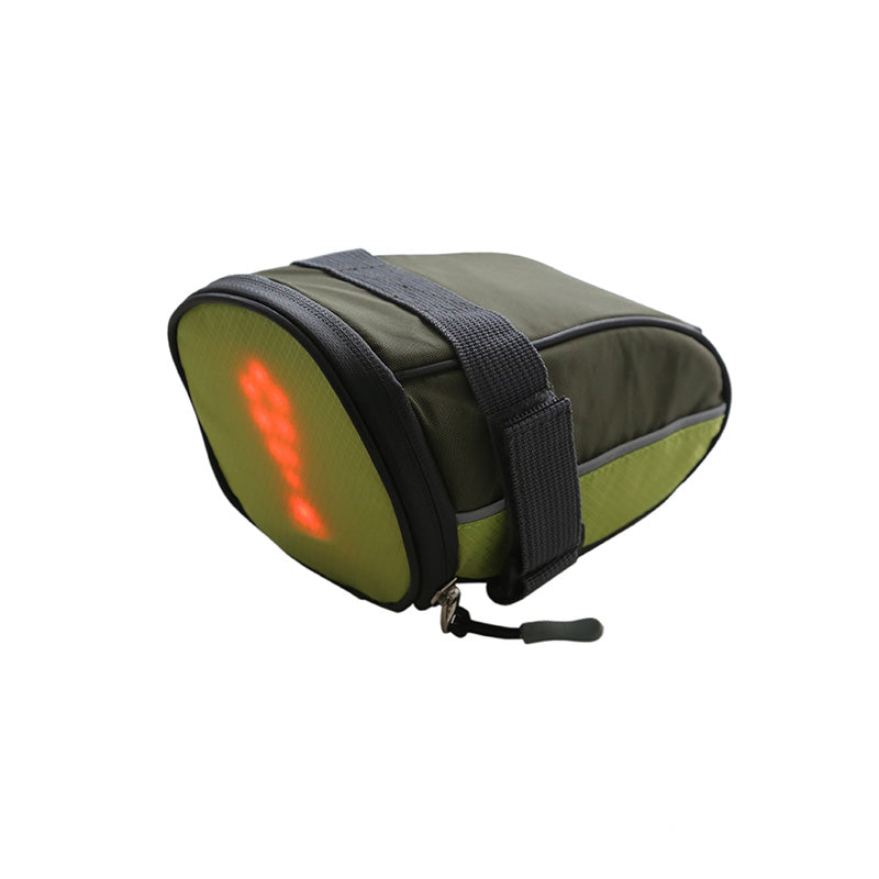 Lightweight Reflective Bike Saddle Bag, USB Rechargeable, with LED Signal Light