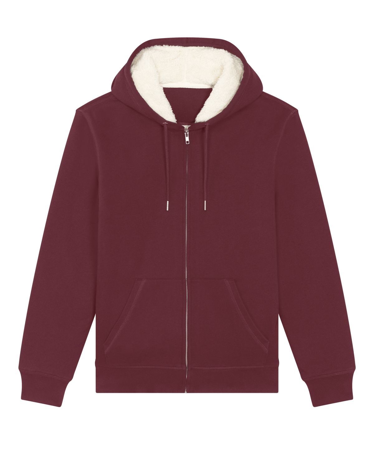 Uniseks met sherpa gevoerde hoodie met rits - Hygger Sherpa