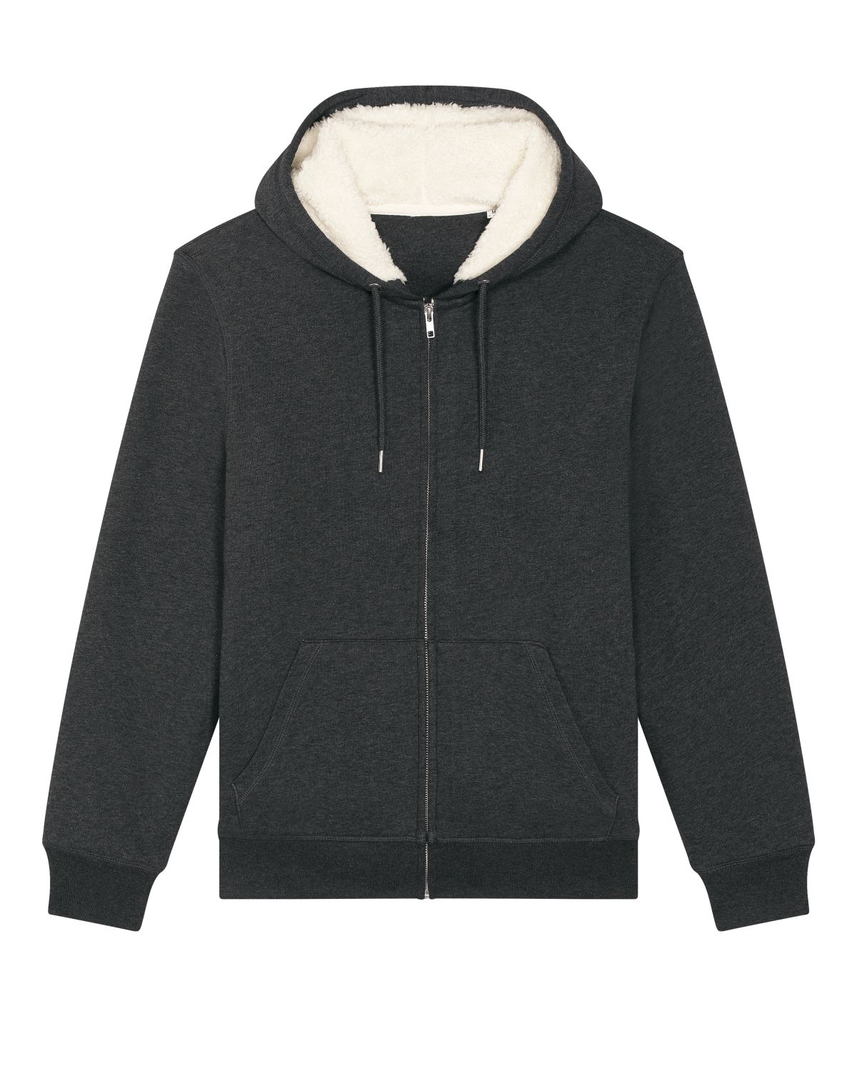 Uniseks met sherpa gevoerde hoodie met rits - Hygger Sherpa