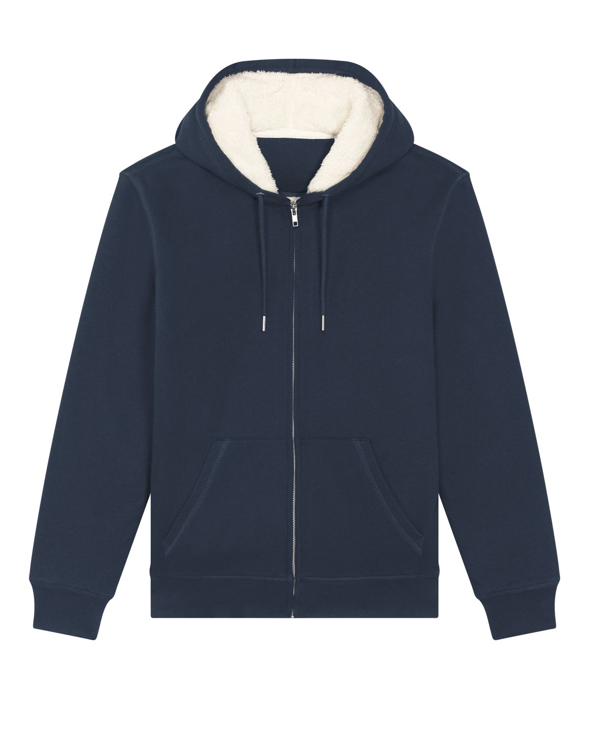Uniseks met sherpa gevoerde hoodie met rits - Hygger Sherpa