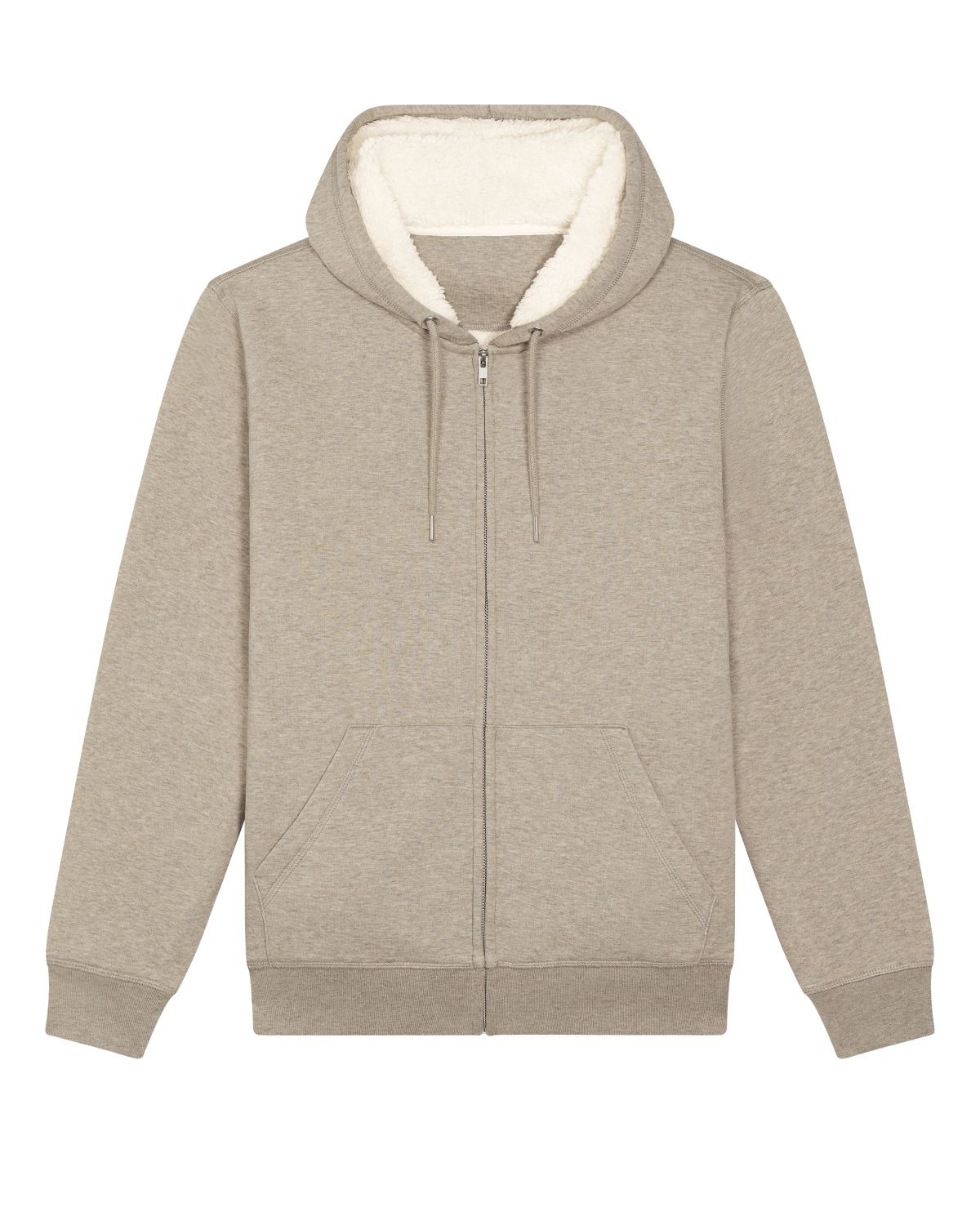 Uniseks met sherpa gevoerde hoodie met rits - Hygger Sherpa