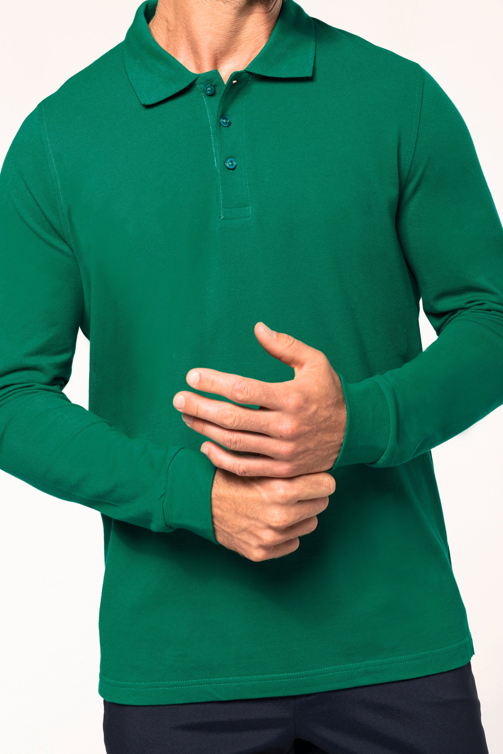 Heren poloshirt met lange mouwen