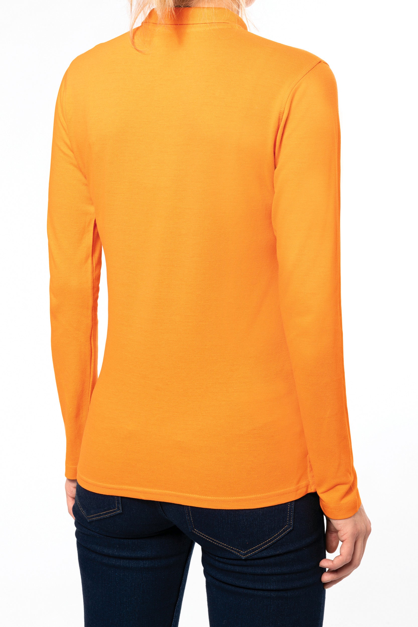 Women's long-sleeved piqué polo shirt