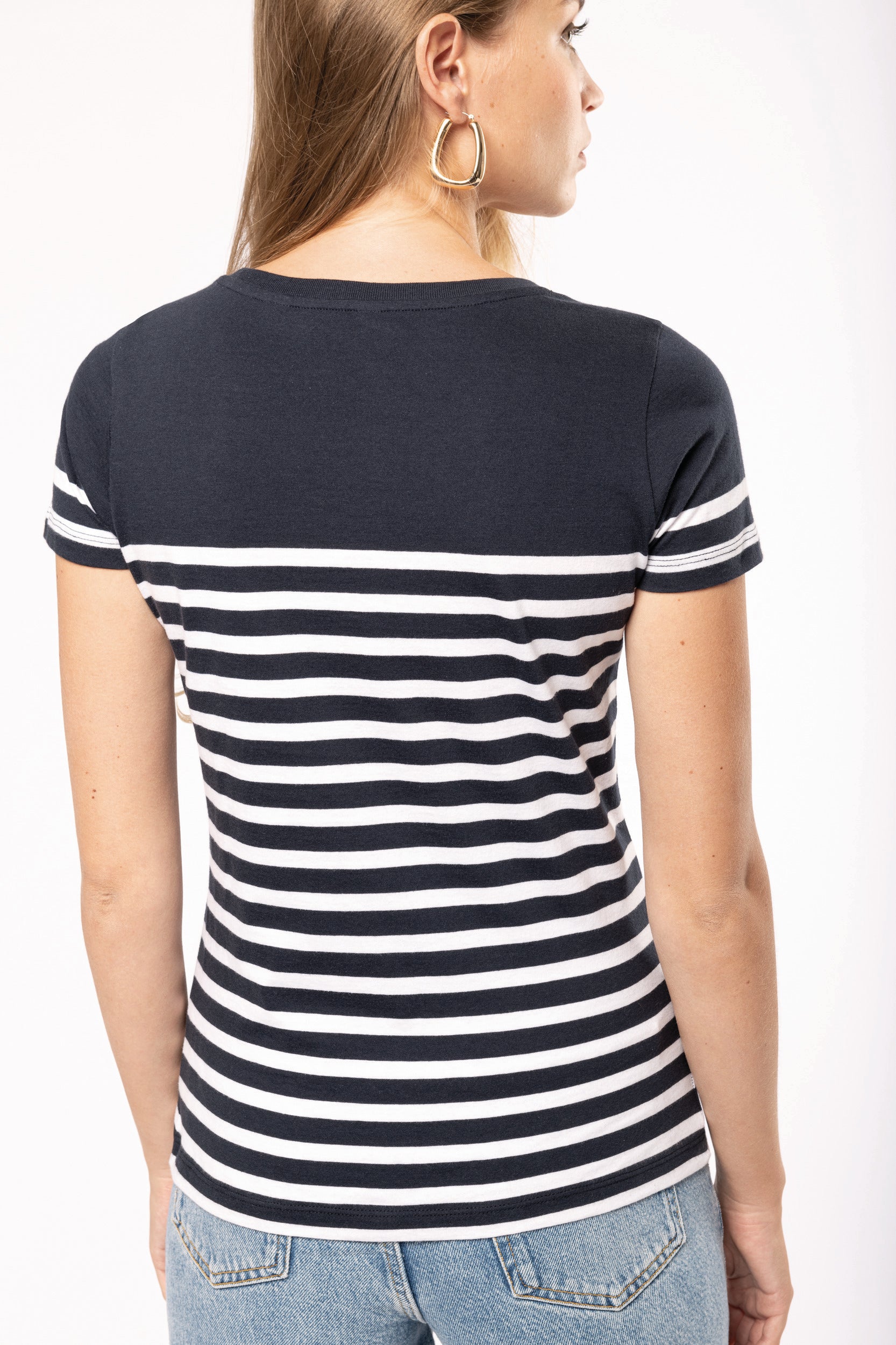 T-shirt marin col rond Bio femme