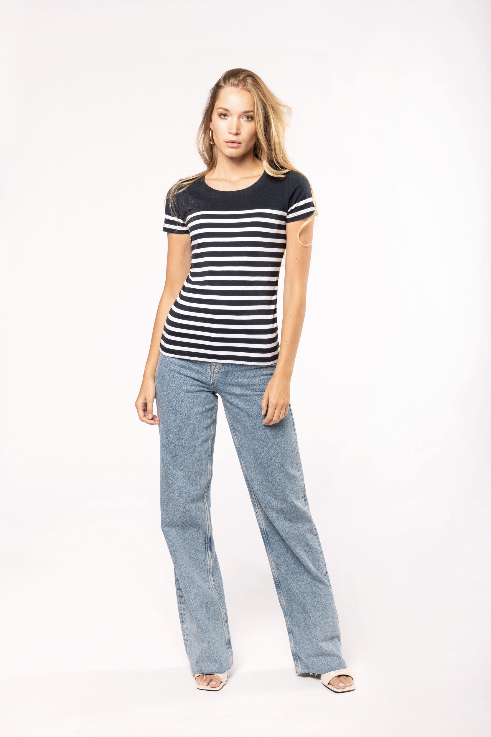 T-shirt marin col rond Bio femme