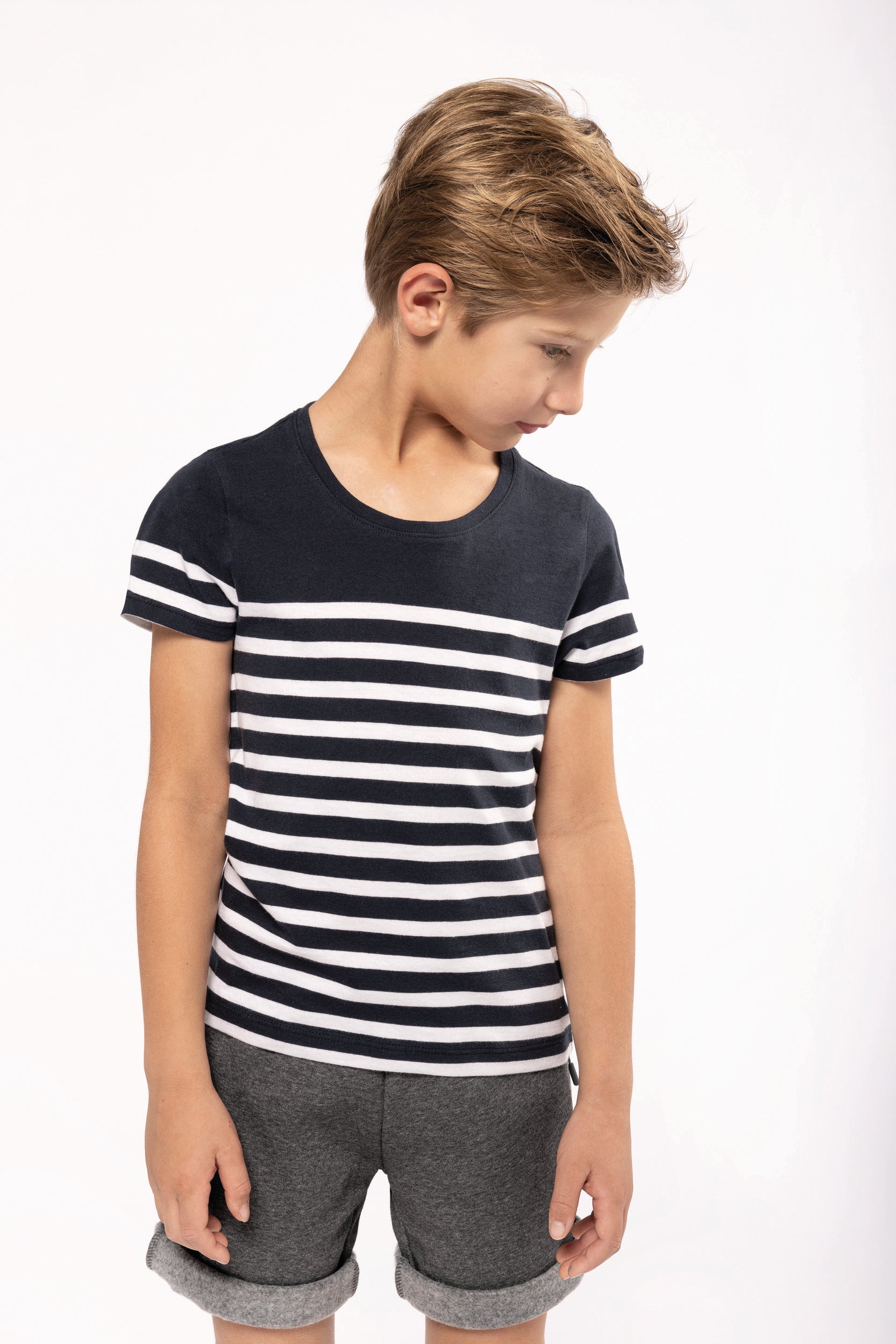 Biologisch zeemans-T-shirt met ronde hals voor kinderen