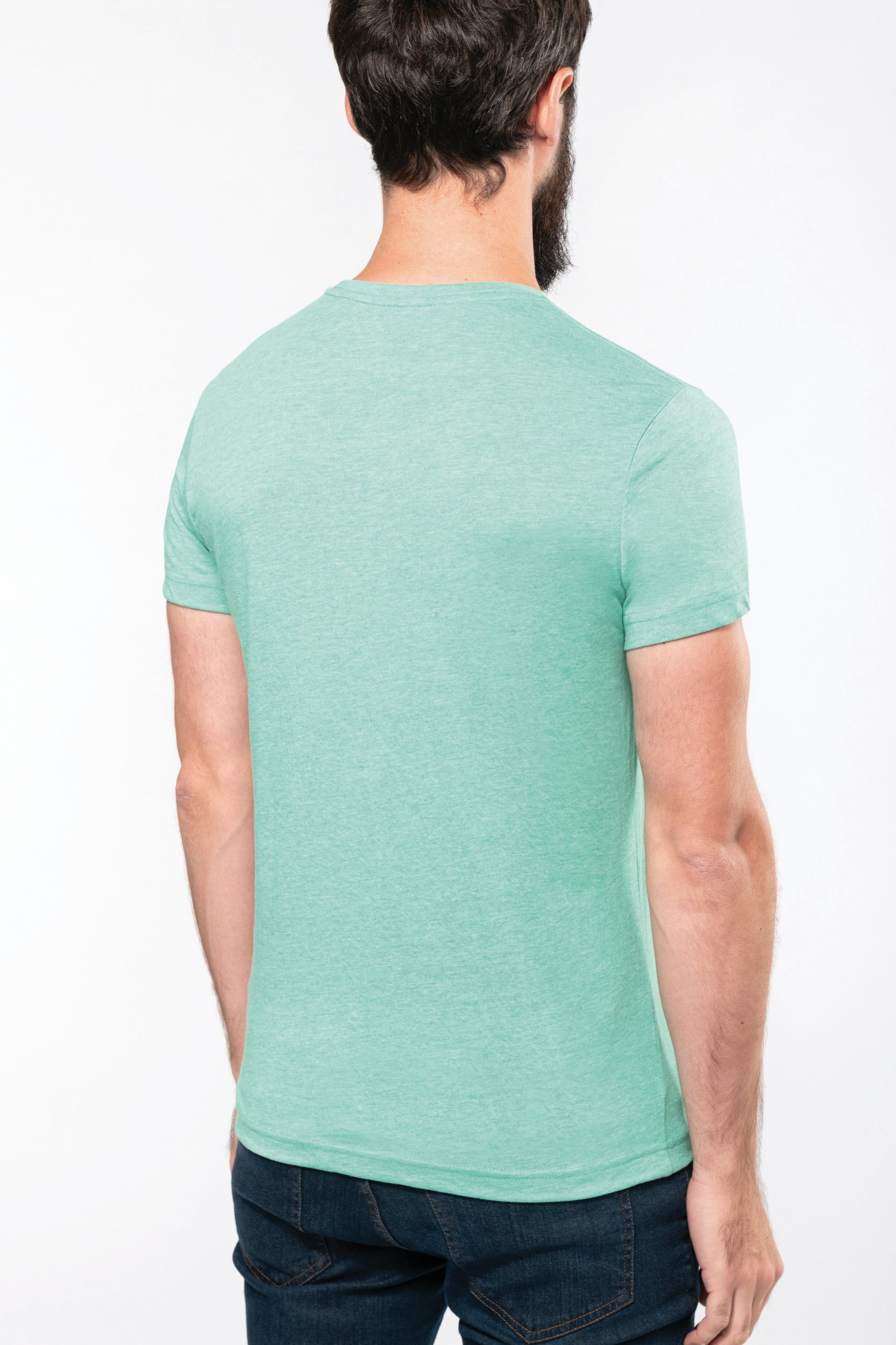 T-shirt col V manches courtes "mélange" homme