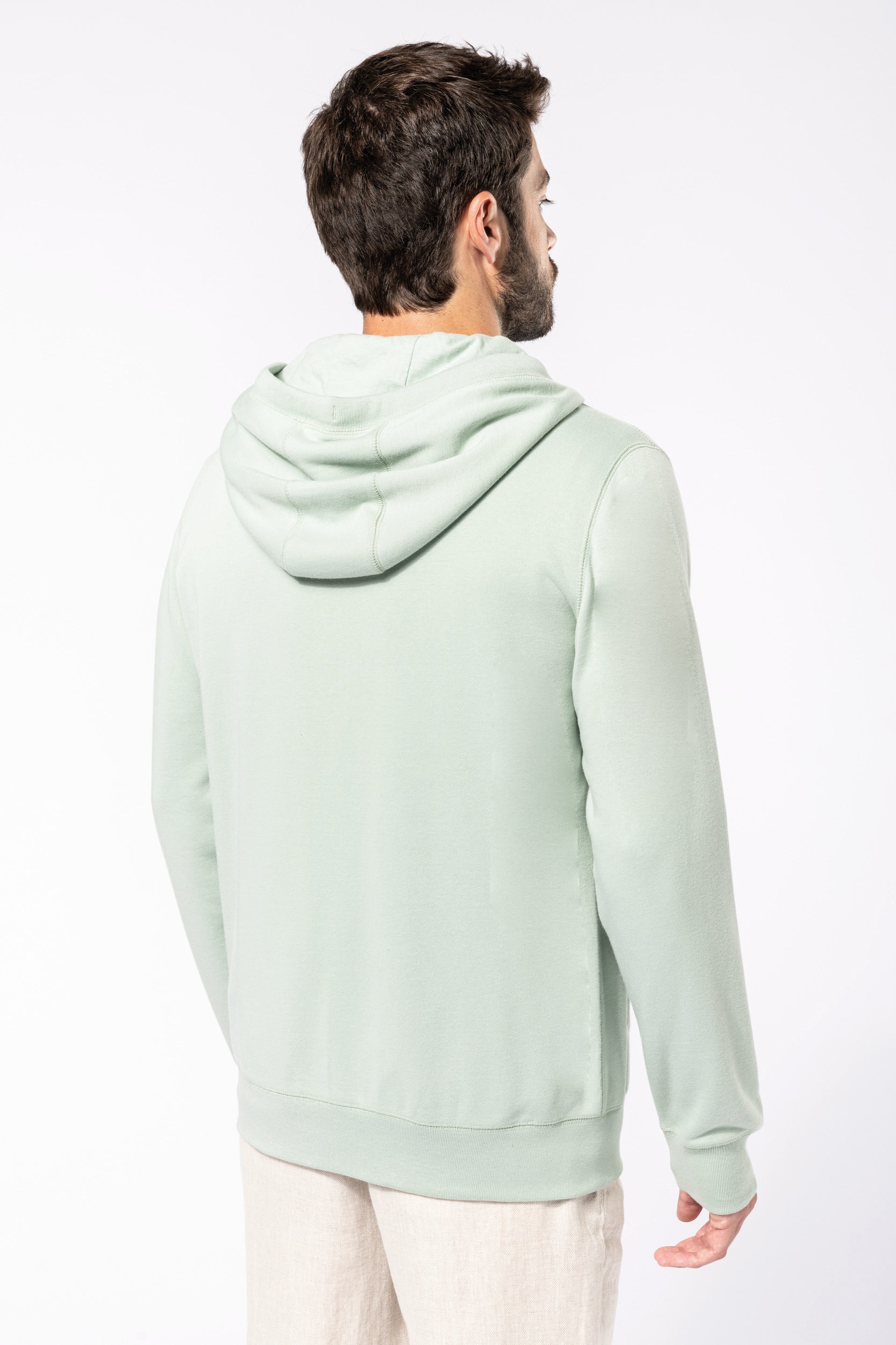 Uniseks ecologisch verantwoord French Terry sweatshirt met capuchon en rits