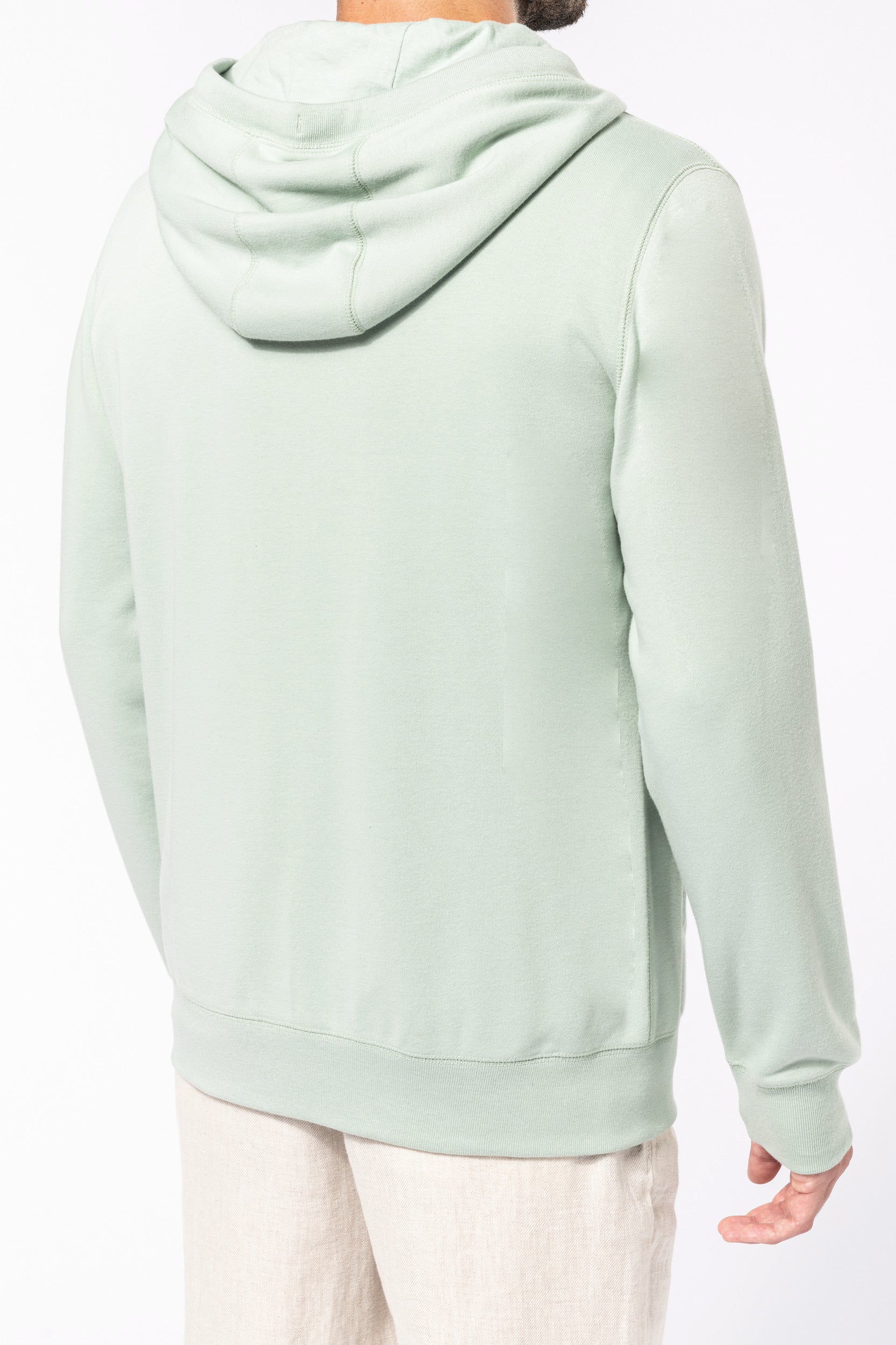 Uniseks ecologisch verantwoord French Terry sweatshirt met capuchon en rits