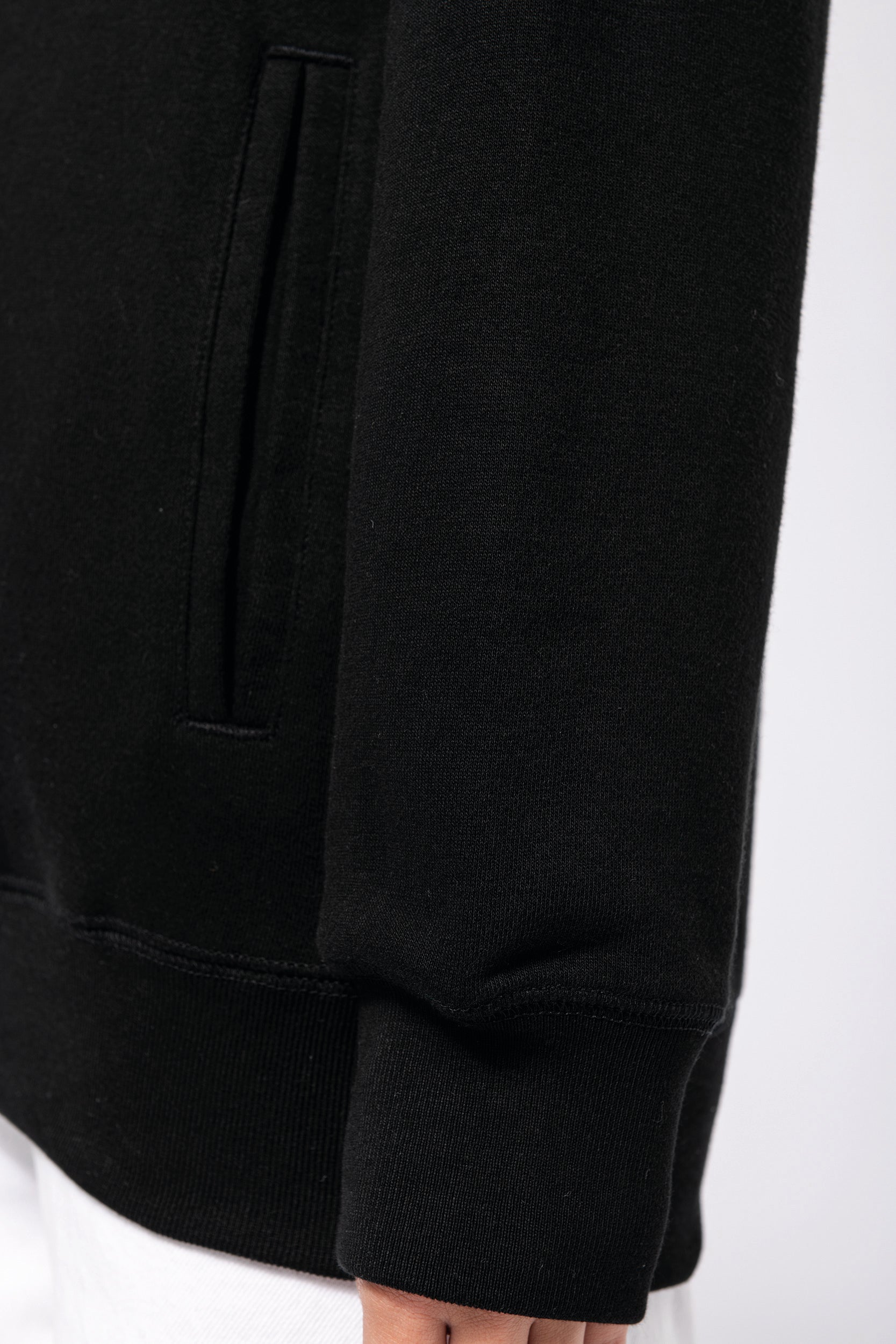 Uniseks ecologisch verantwoord sweatshirt van french terry badstof met capuchon