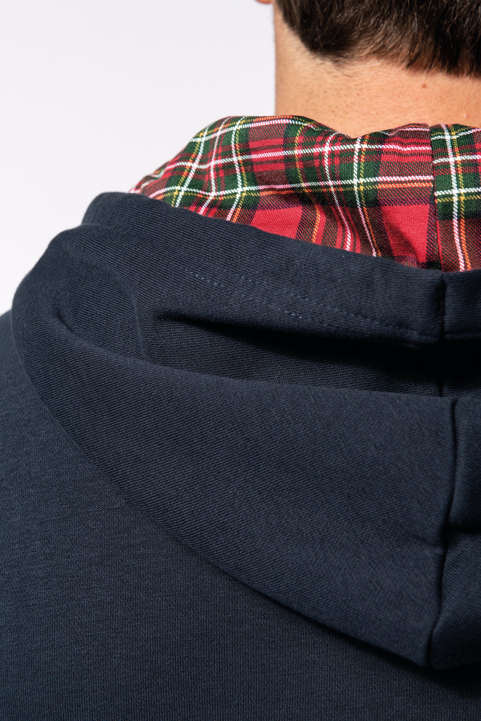 Uniseks sweatshirt met capuchon en contrasterend patroon