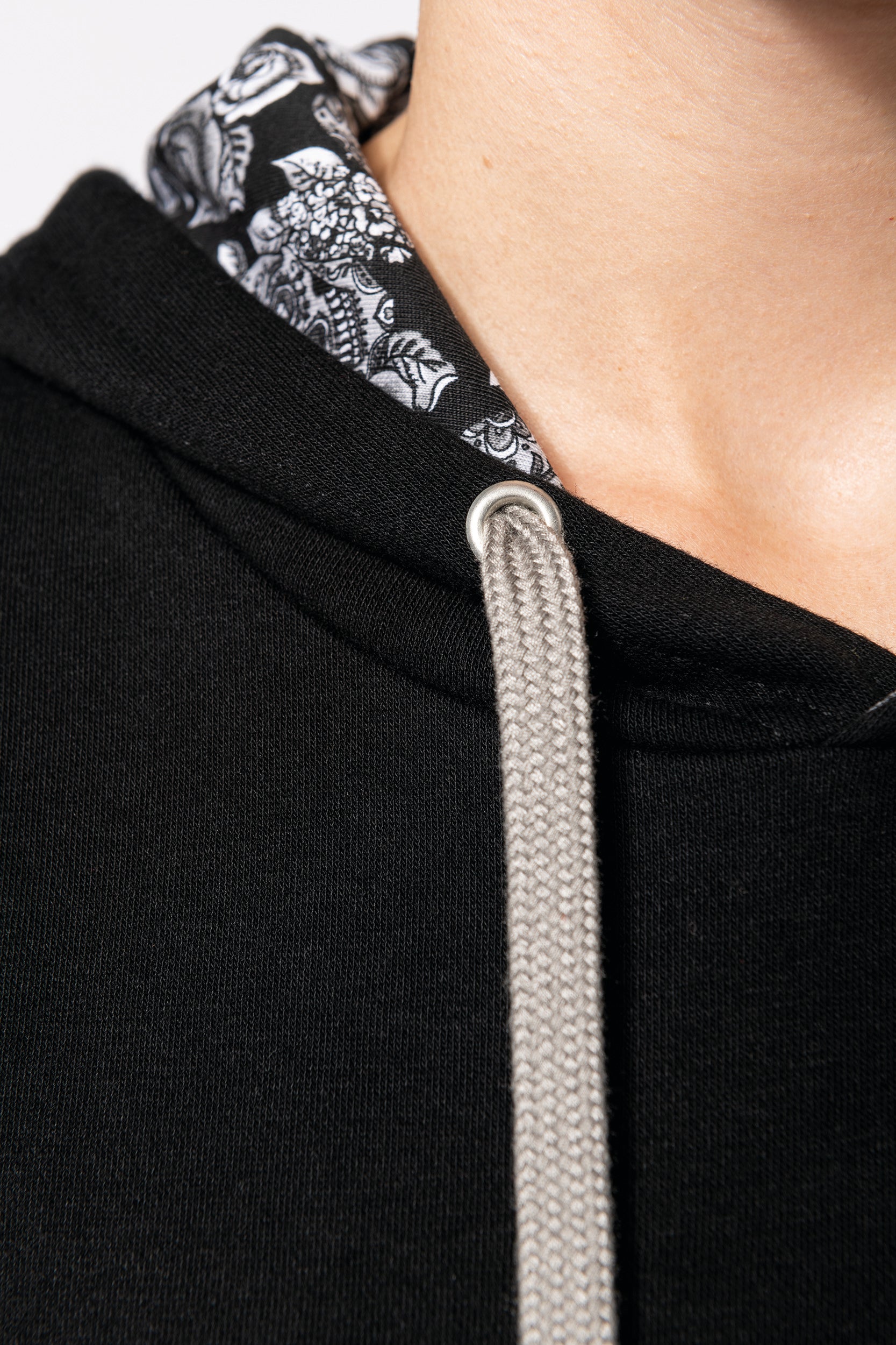 Uniseks sweatshirt met capuchon en contrasterend patroon