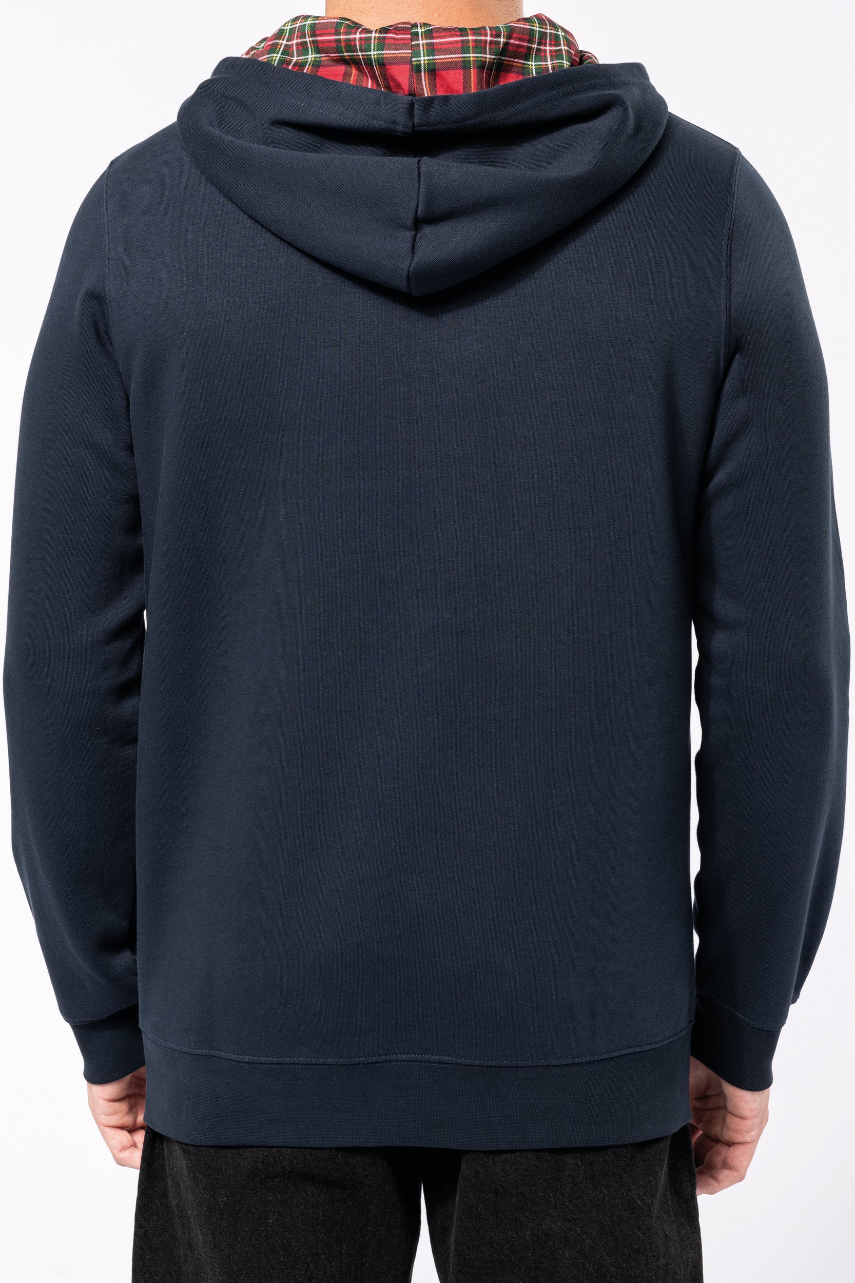 Uniseks sweatshirt met capuchon en contrasterend patroon